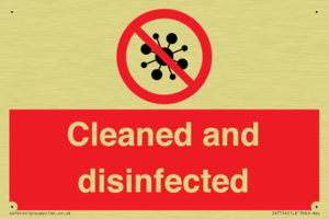 Cleaned and disinfected